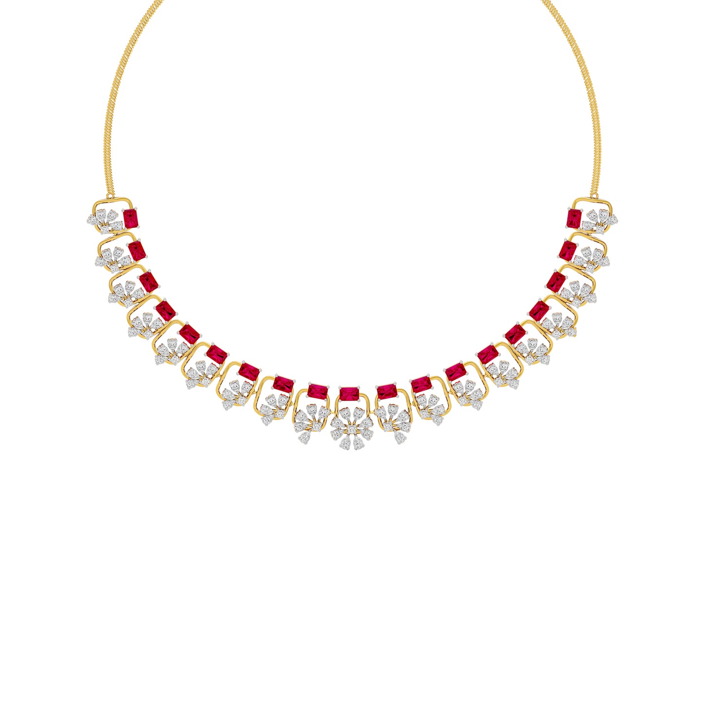Elegant Spark Diamond Necklace 18 KT / Yellow Gold