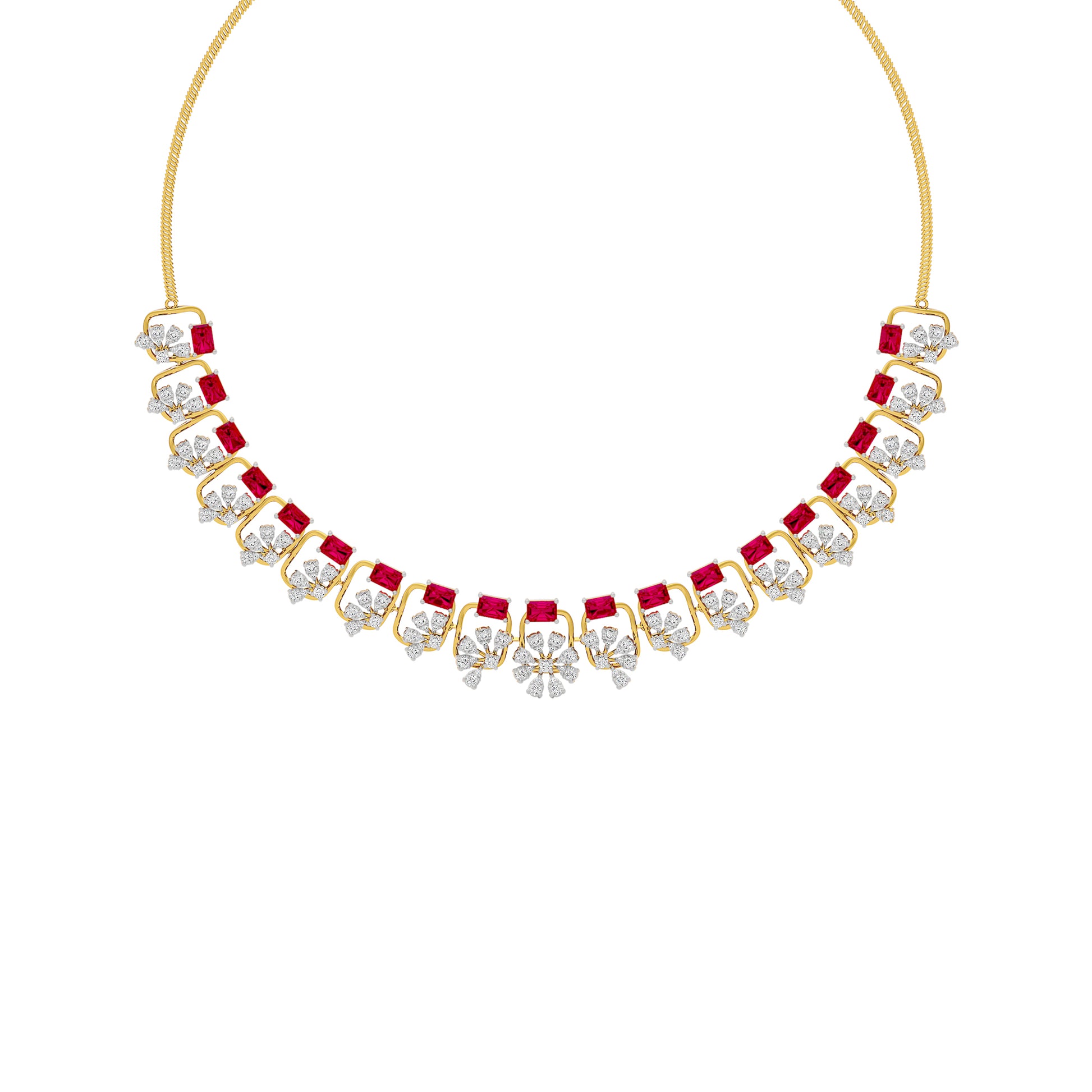 Elegant Spark Diamond Necklace 18 KT / Yellow Gold
