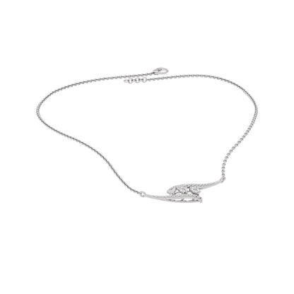 Double Line Drop Necklace 18 KT / White Gold