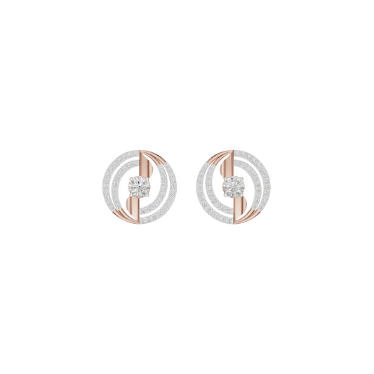 Celestial Serenity Diamond Halo Earrings 18 KT / Rose Gold