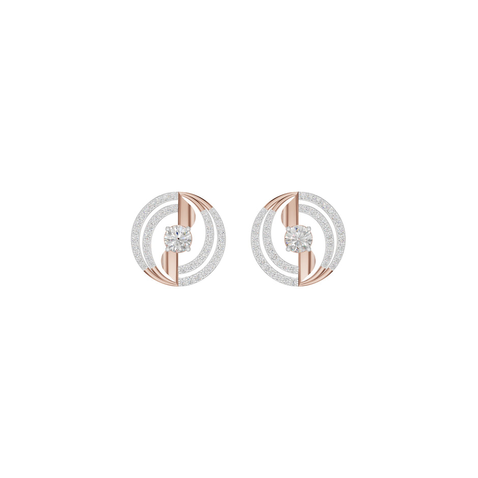 Celestial Serenity Diamond Halo Earrings 18 KT / Rose Gold