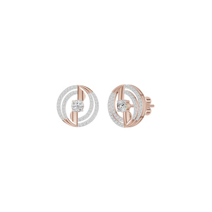 Celestial Serenity Diamond Halo Earrings 18 KT / Rose Gold
