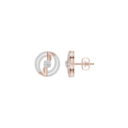 Celestial Serenity Diamond Halo Earrings 18 KT / Rose Gold