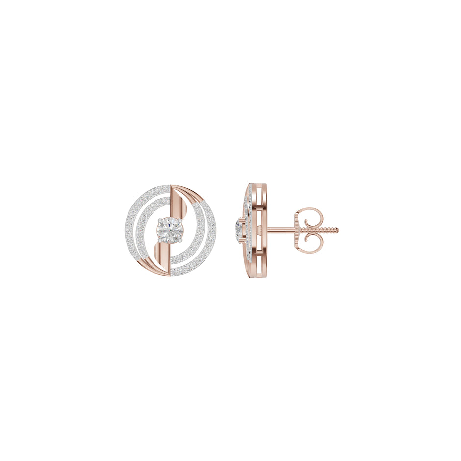 Celestial Serenity Diamond Halo Earrings 18 KT / Rose Gold