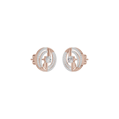 Celestial Serenity Diamond Halo Earrings 18 KT / Rose Gold