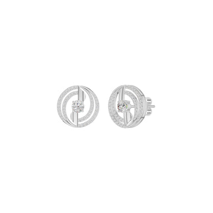 Celestial Serenity Diamond Halo Earrings 18 KT / White Gold