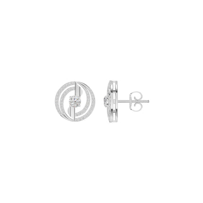Celestial Serenity Diamond Halo Earrings 18 KT / White Gold