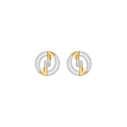Celestial Serenity Diamond Halo Earrings 18 KT / Yellow Gold