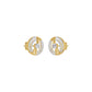 Celestial Serenity Diamond Halo Earrings 18 KT / Yellow Gold