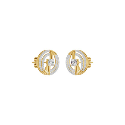 Celestial Serenity Diamond Halo Earrings 18 KT / Yellow Gold