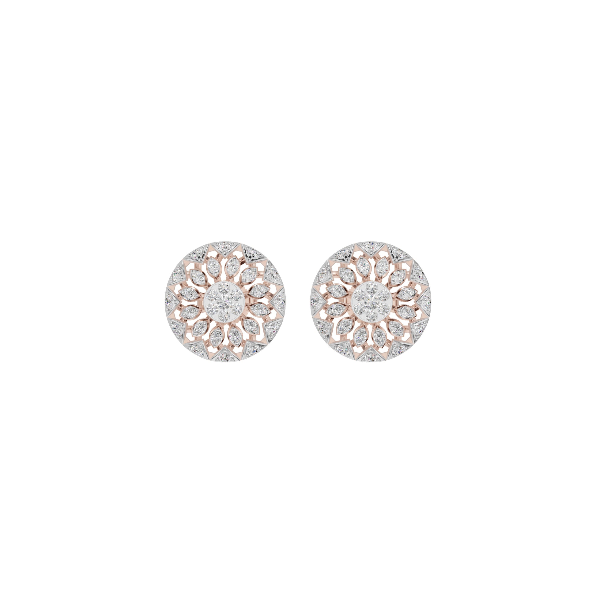 Mandala Diamond Earrings 18 KT / Rose Gold