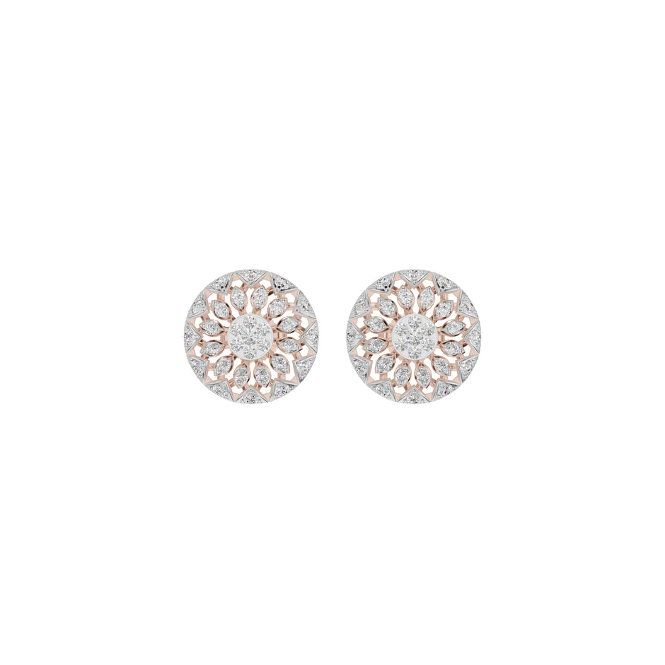 Mandala Diamond Earrings 18 KT / Rose Gold