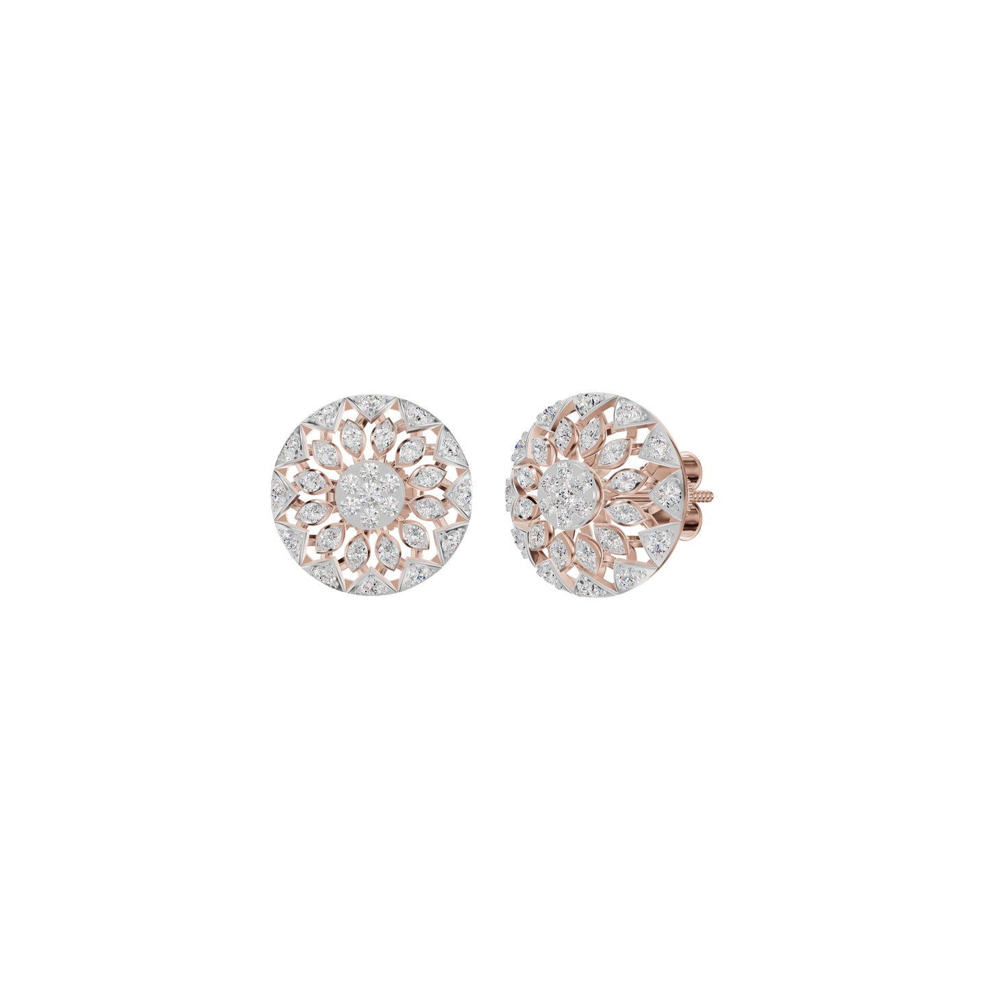 Mandala Diamond Earrings 18 KT / Rose Gold