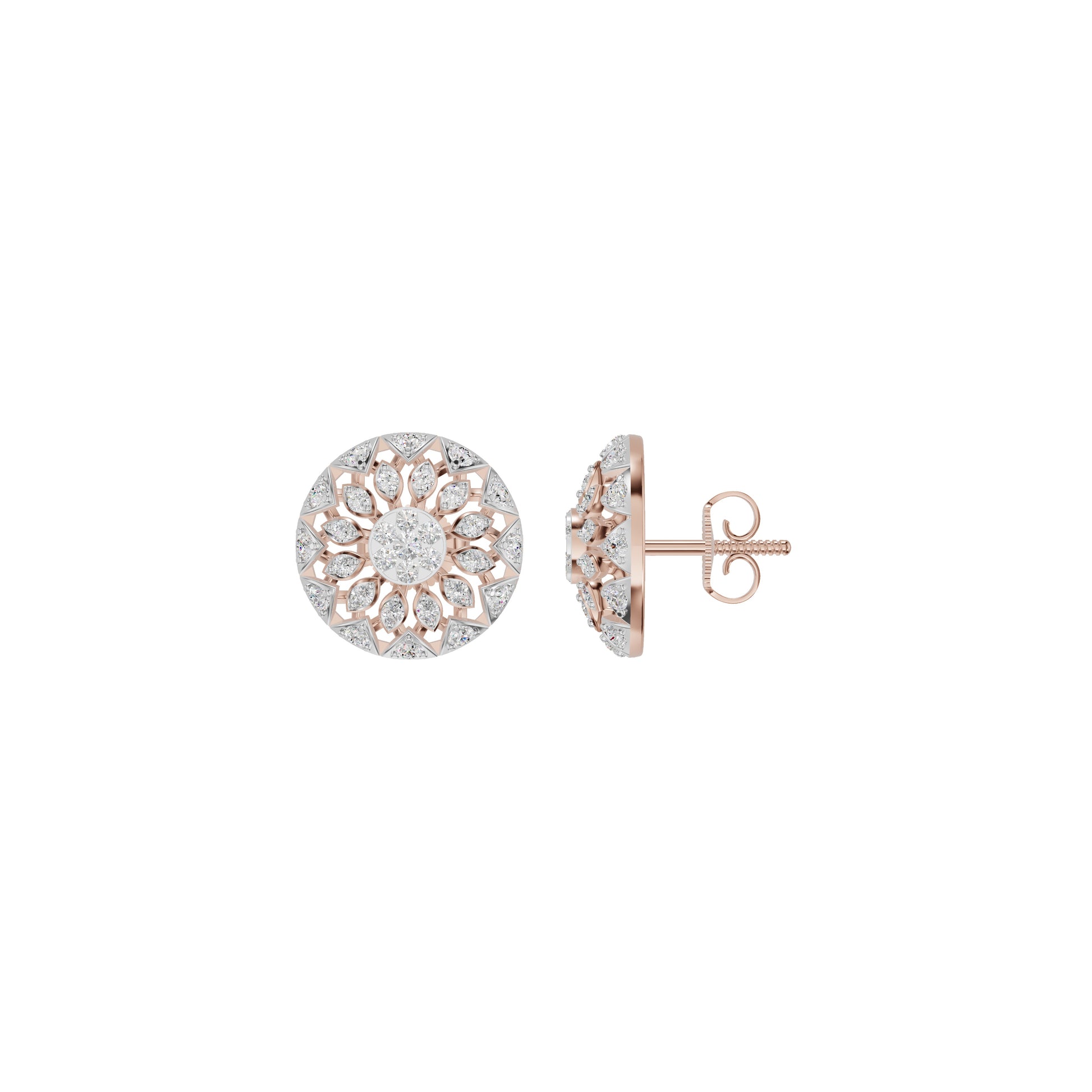 Mandala Diamond Earrings 18 KT / Rose Gold