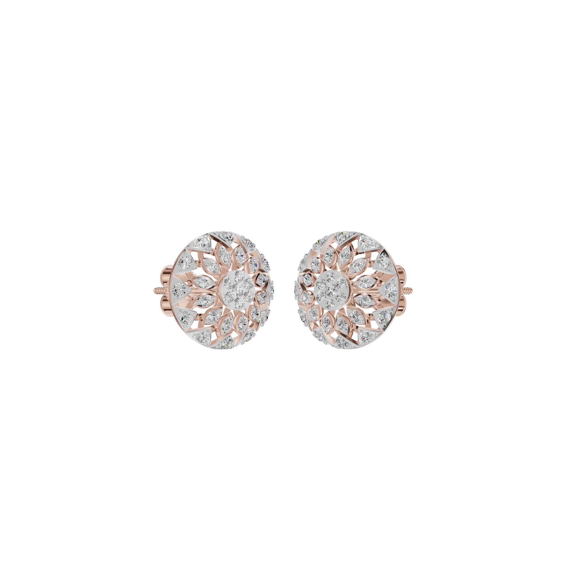 Mandala Diamond Earrings 18 KT / Rose Gold