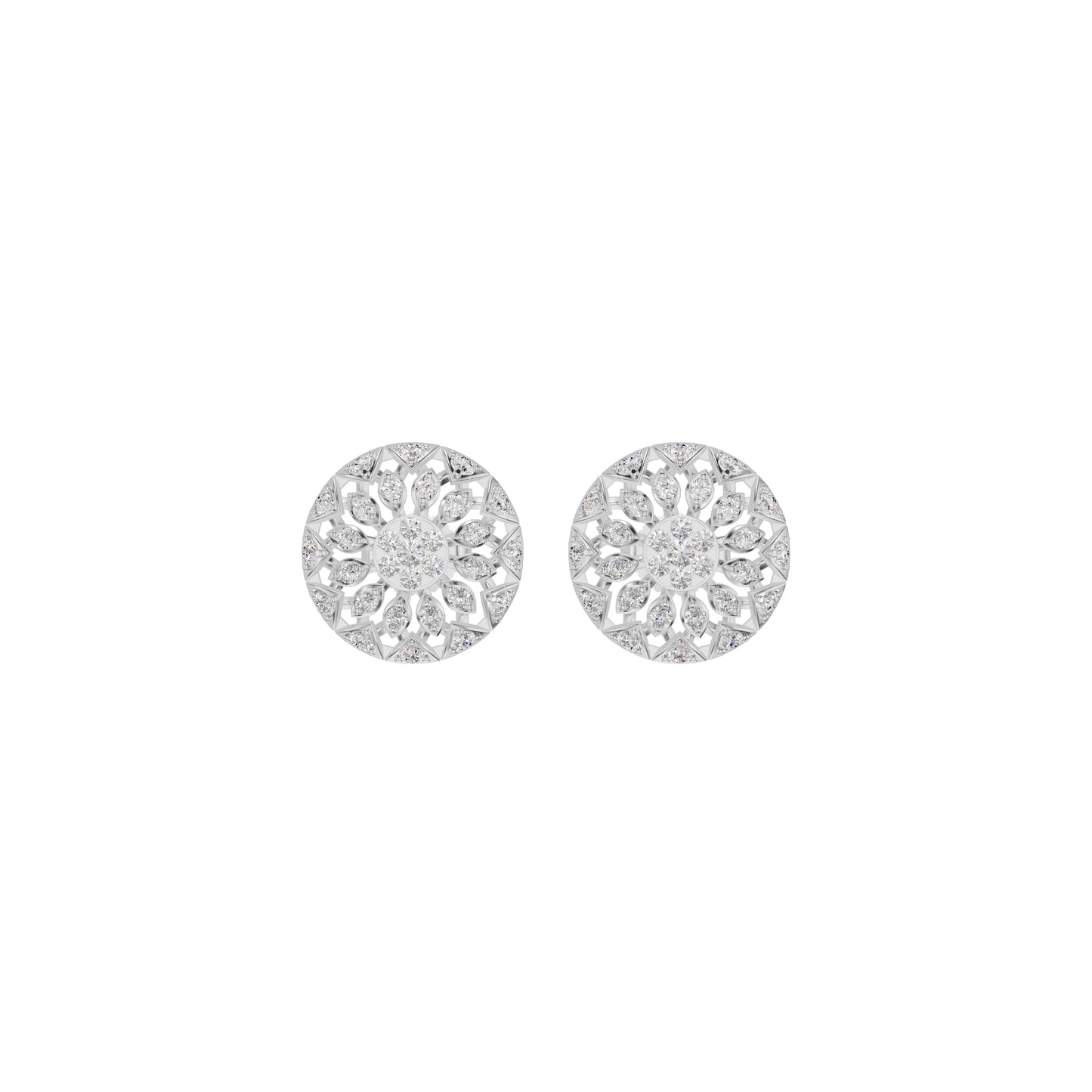 Mandala Diamond Earrings 18 KT / White Gold