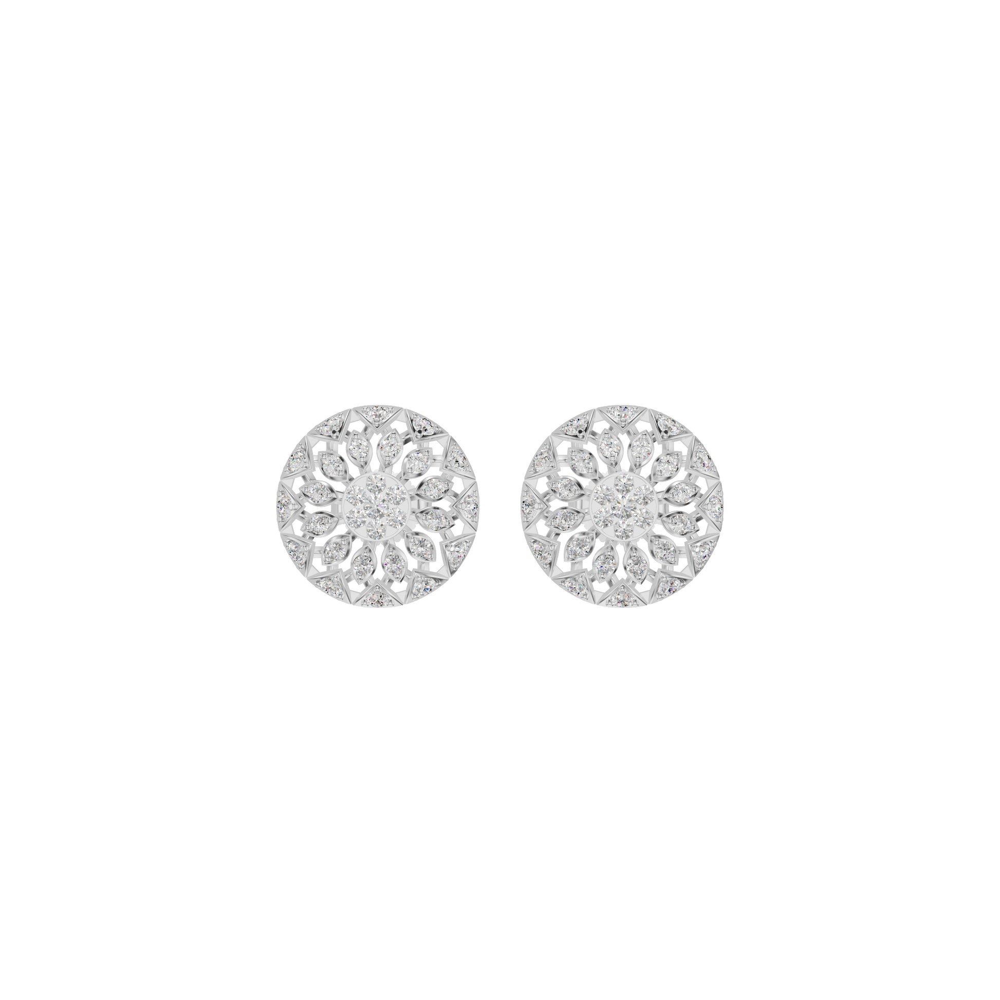 Mandala Diamond Earrings 18 KT / White Gold