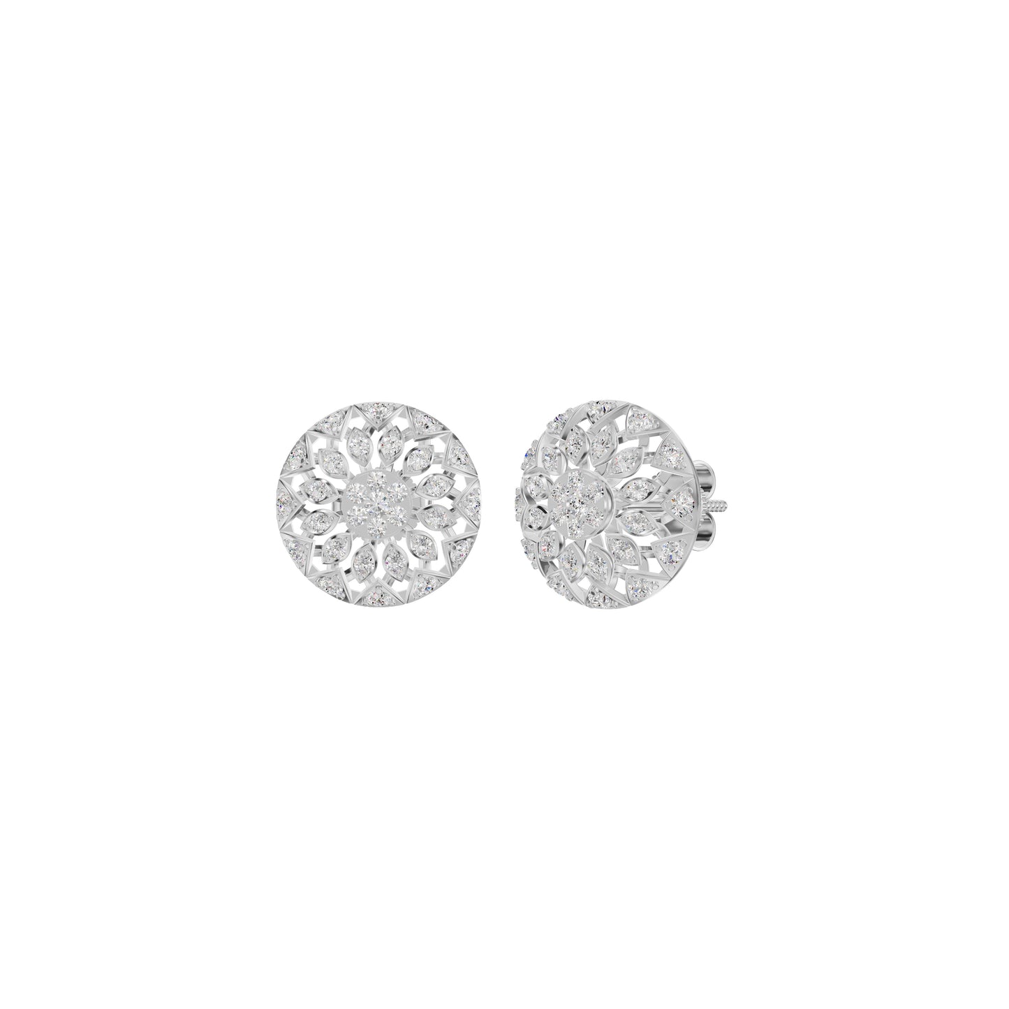 Mandala Diamond Earrings 18 KT / White Gold