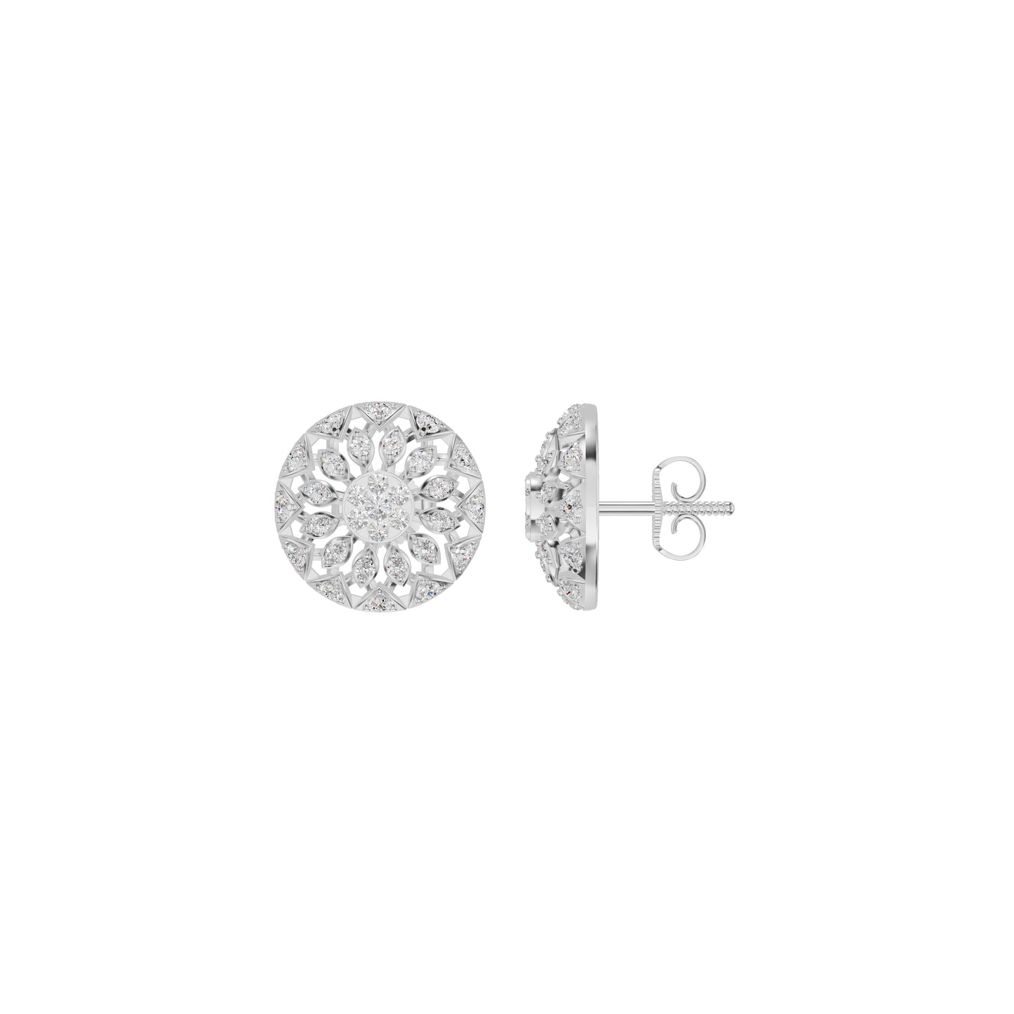 Mandala Diamond Earrings 18 KT / White Gold