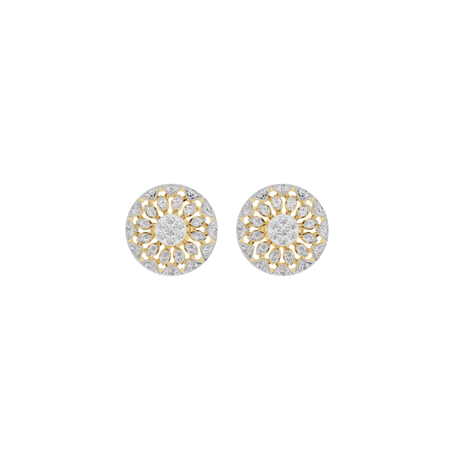 Mandala Diamond Earrings 18 KT / Yellow Gold