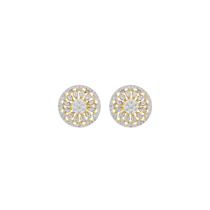 Mandala Diamond Earrings 18 KT / Yellow Gold