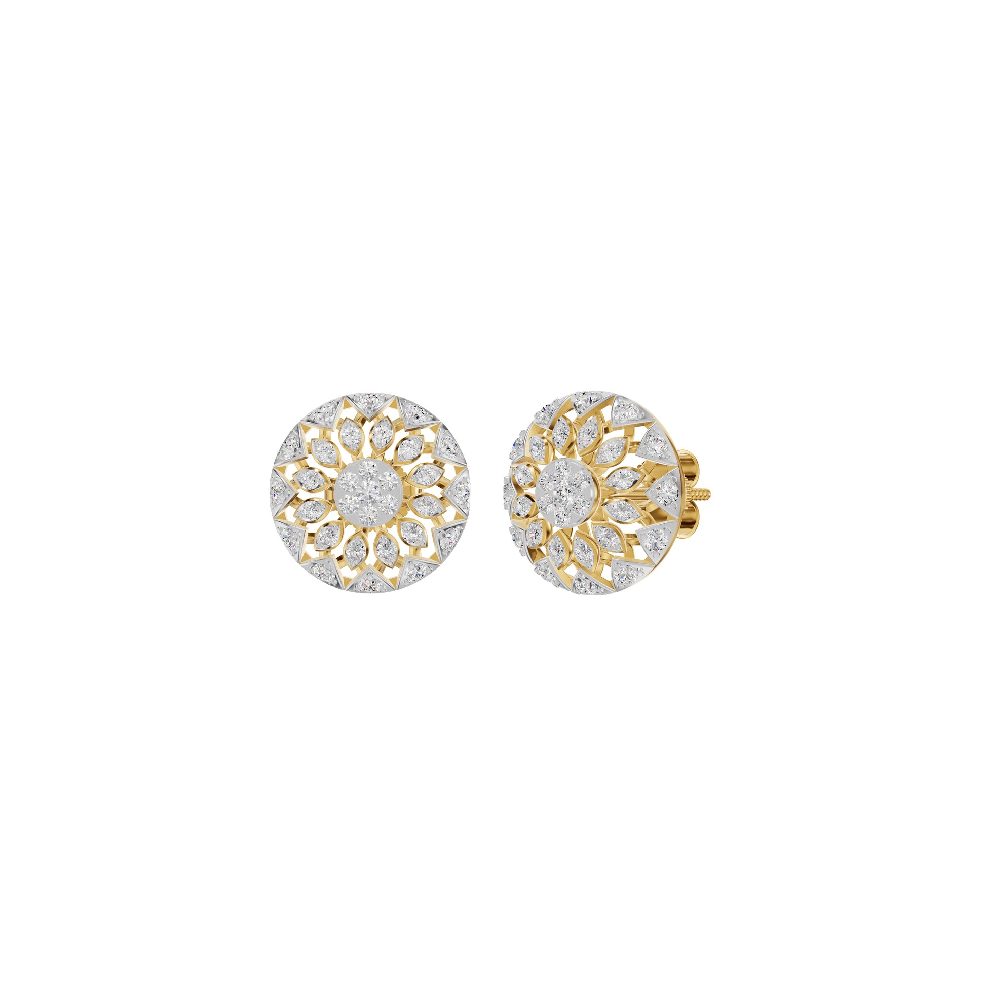 Mandala Diamond Earrings 18 KT / Yellow Gold