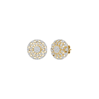 Mandala Diamond Earrings 18 KT / Yellow Gold