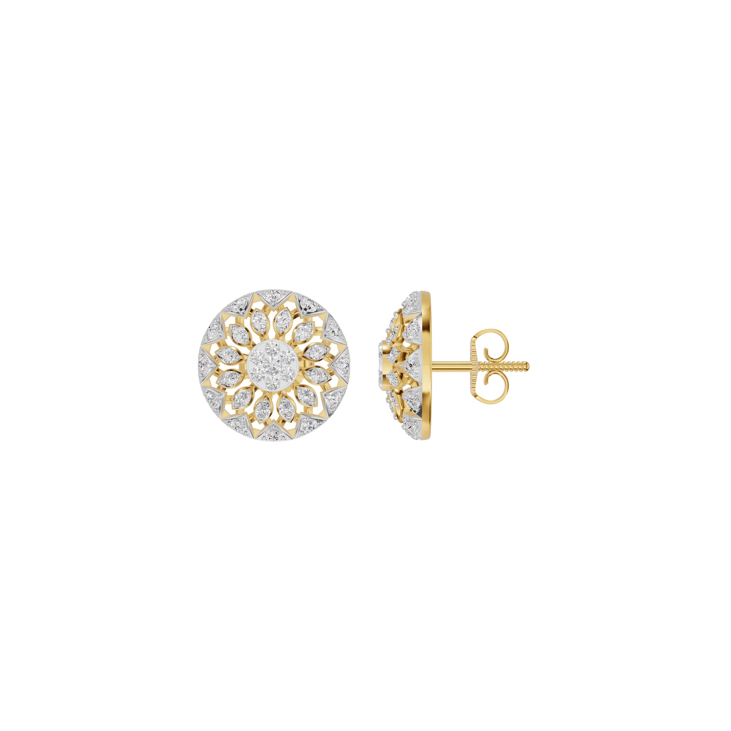 Mandala Diamond Earrings 18 KT / Yellow Gold
