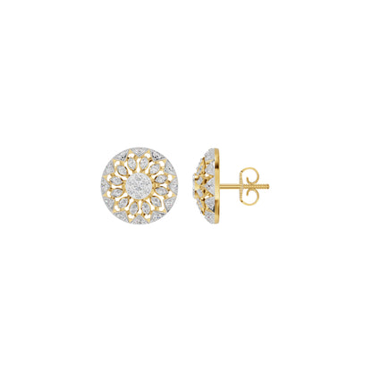 Mandala Diamond Earrings 18 KT / Yellow Gold
