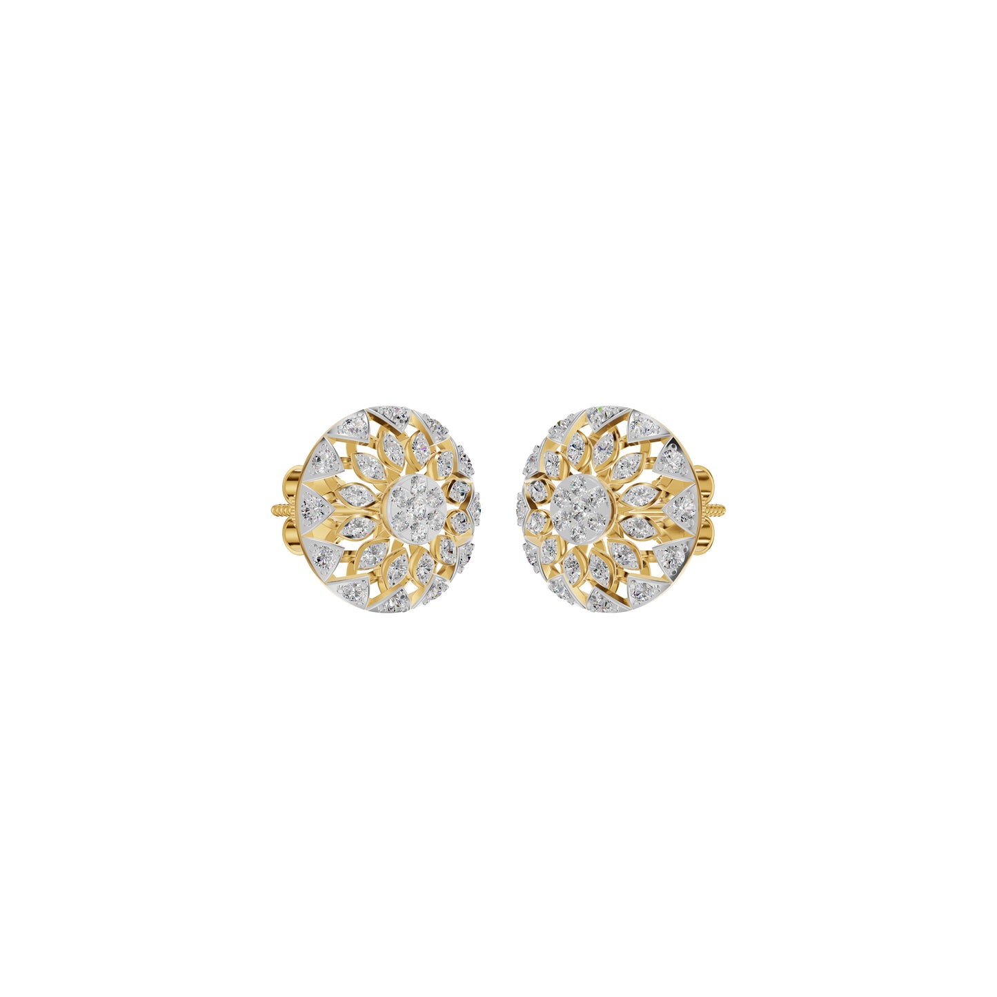 Mandala Diamond Earrings 18 KT / Yellow Gold