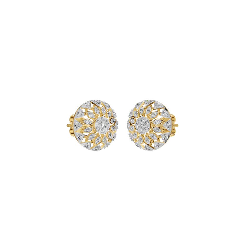 Mandala Diamond Earrings 18 KT / Yellow Gold