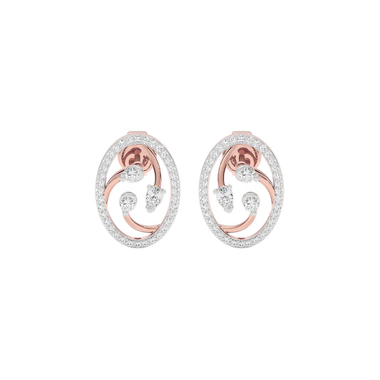 Orbital Swirl Diamond Earrings 18 KT / Rose Gold