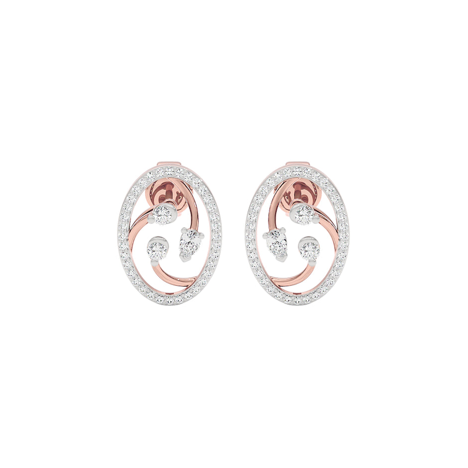 Orbital Swirl Diamond Earrings 18 KT / Rose Gold