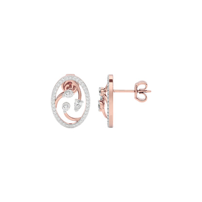 Orbital Swirl Diamond Earrings 18 KT / Rose Gold