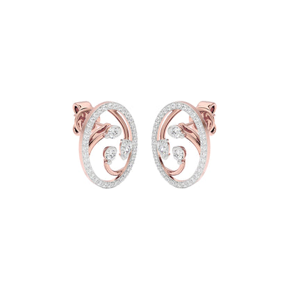 Orbital Swirl Diamond Earrings 18 KT / Rose Gold