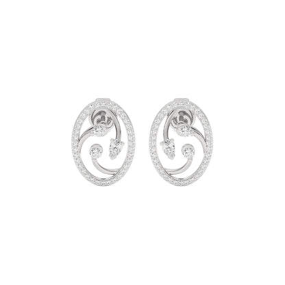 Orbital Swirl Diamond Earrings 18 KT / White Gold