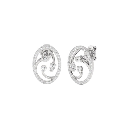 Orbital Swirl Diamond Earrings 18 KT / White Gold