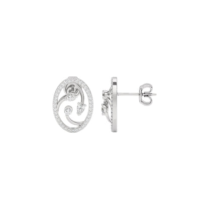 Orbital Swirl Diamond Earrings 18 KT / White Gold