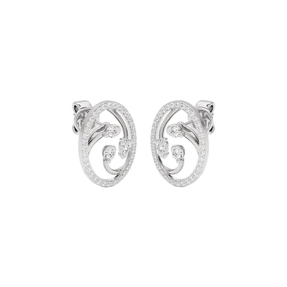 Orbital Swirl Diamond Earrings 18 KT / White Gold