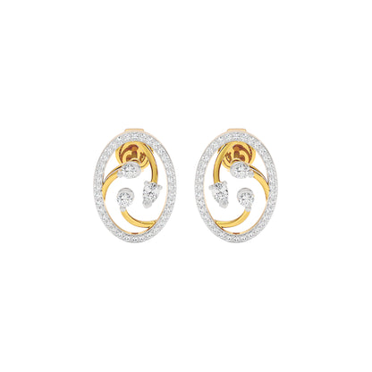 Orbital Swirl Diamond Earrings 18 KT / Yellow Gold