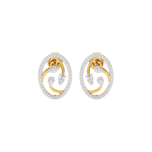 Orbital Swirl Diamond Earrings 18 KT / Yellow Gold