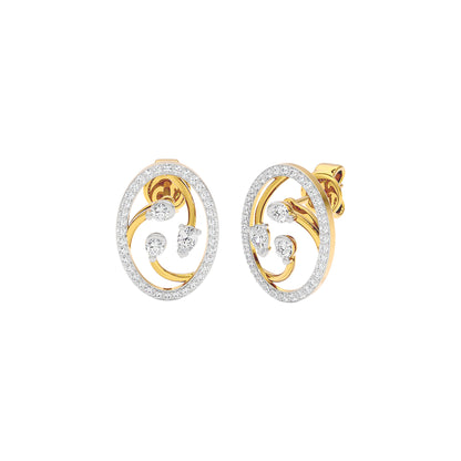 Orbital Swirl Diamond Earrings 18 KT / Yellow Gold