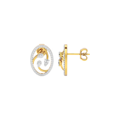 Orbital Swirl Diamond Earrings 18 KT / Yellow Gold