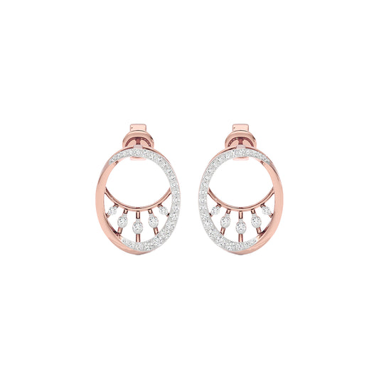 Lunar Droplet Diamond Earrings 18 KT / Rose Gold