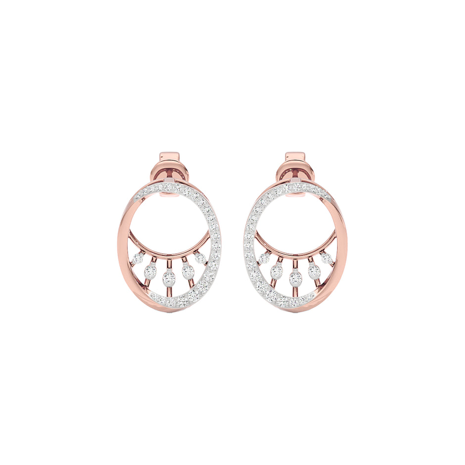 Lunar Droplet Diamond Earrings 18 KT / Rose Gold