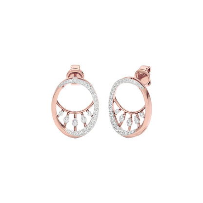 Lunar Droplet Diamond Earrings 18 KT / Rose Gold