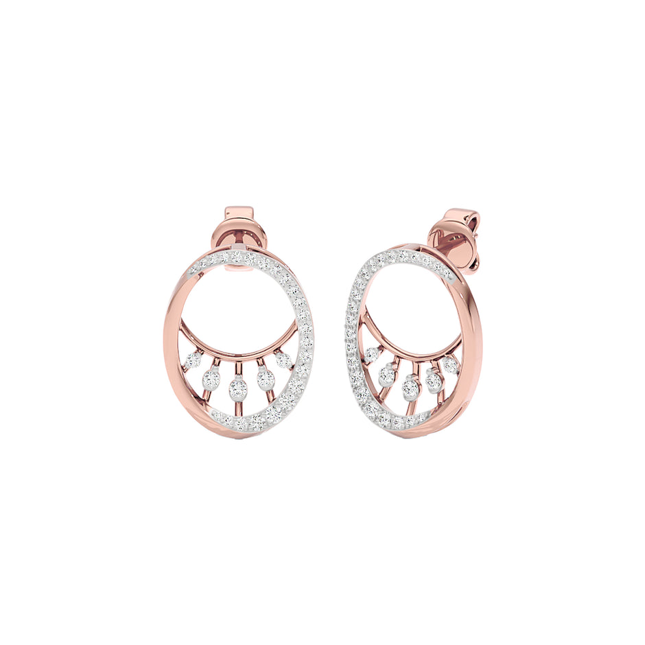 Lunar Droplet Diamond Earrings 18 KT / Rose Gold