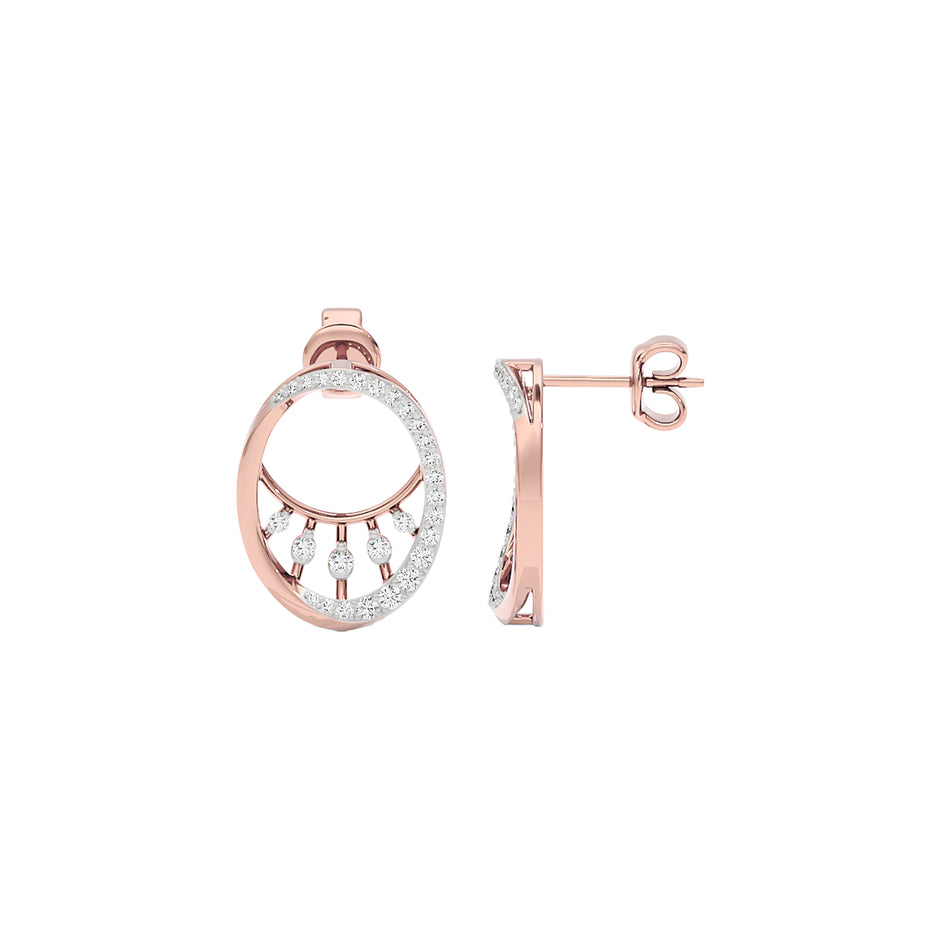 Lunar Droplet Diamond Earrings 18 KT / Rose Gold