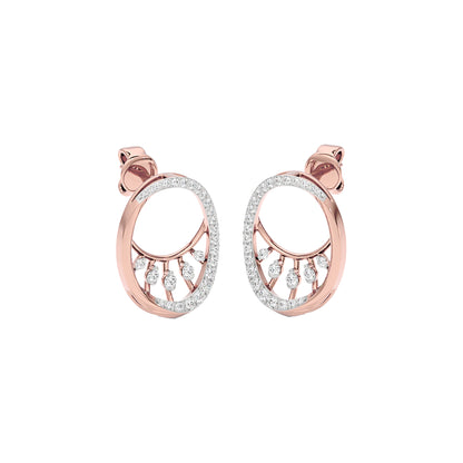 Lunar Droplet Diamond Earrings 18 KT / Rose Gold