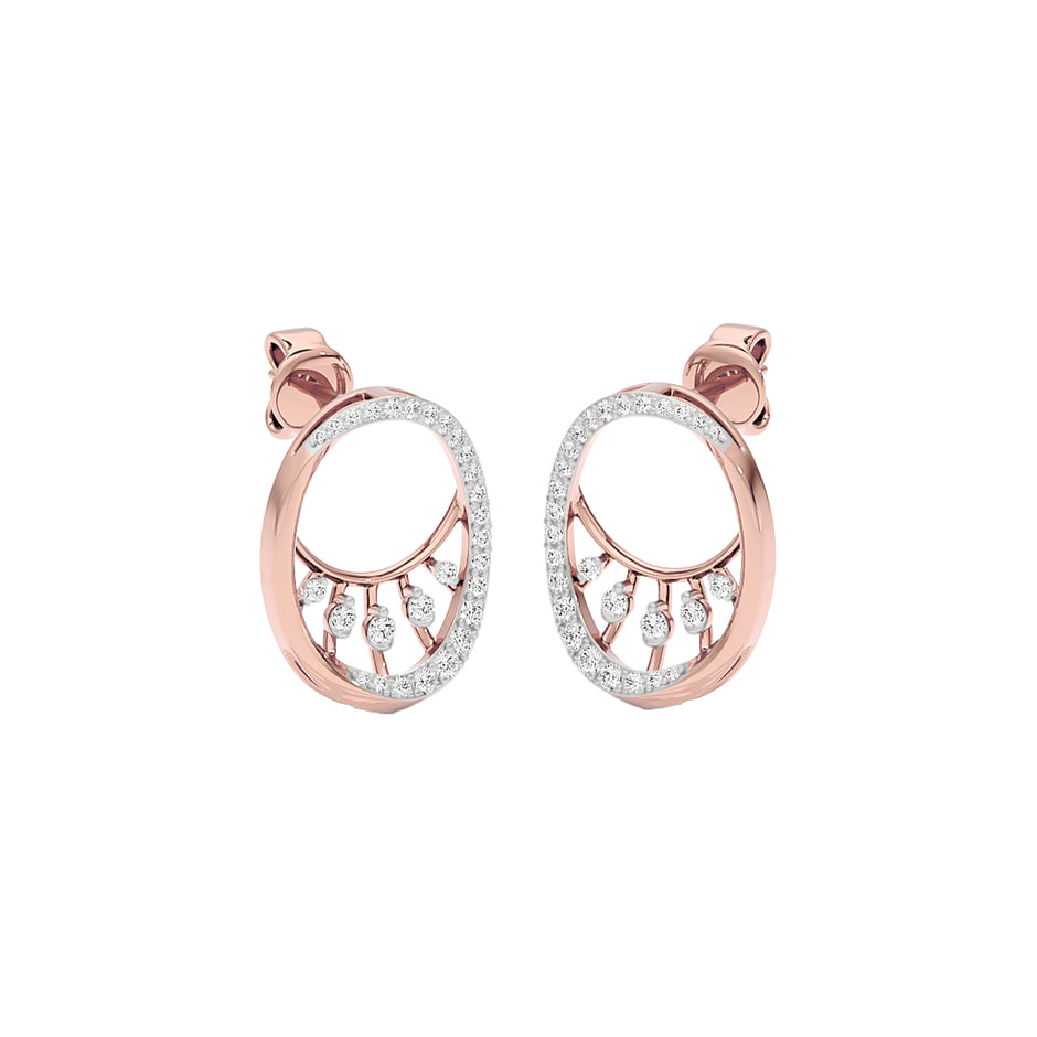 Lunar Droplet Diamond Earrings 18 KT / Rose Gold